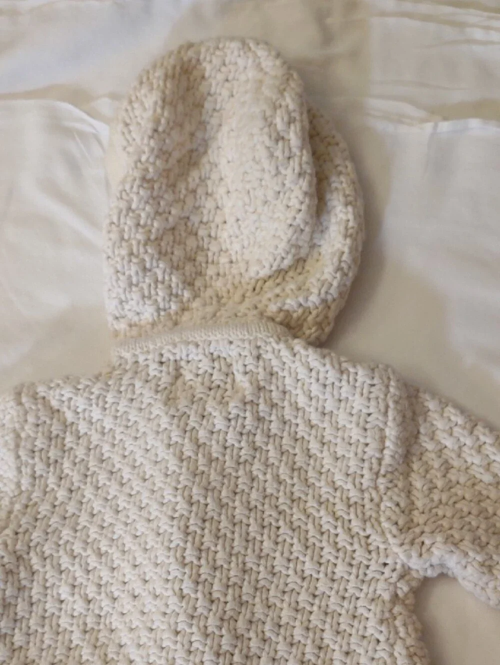 Old Navy Kid's Hooded Cable-Texture Cardigan in Cream - Size 12-18 Mos.